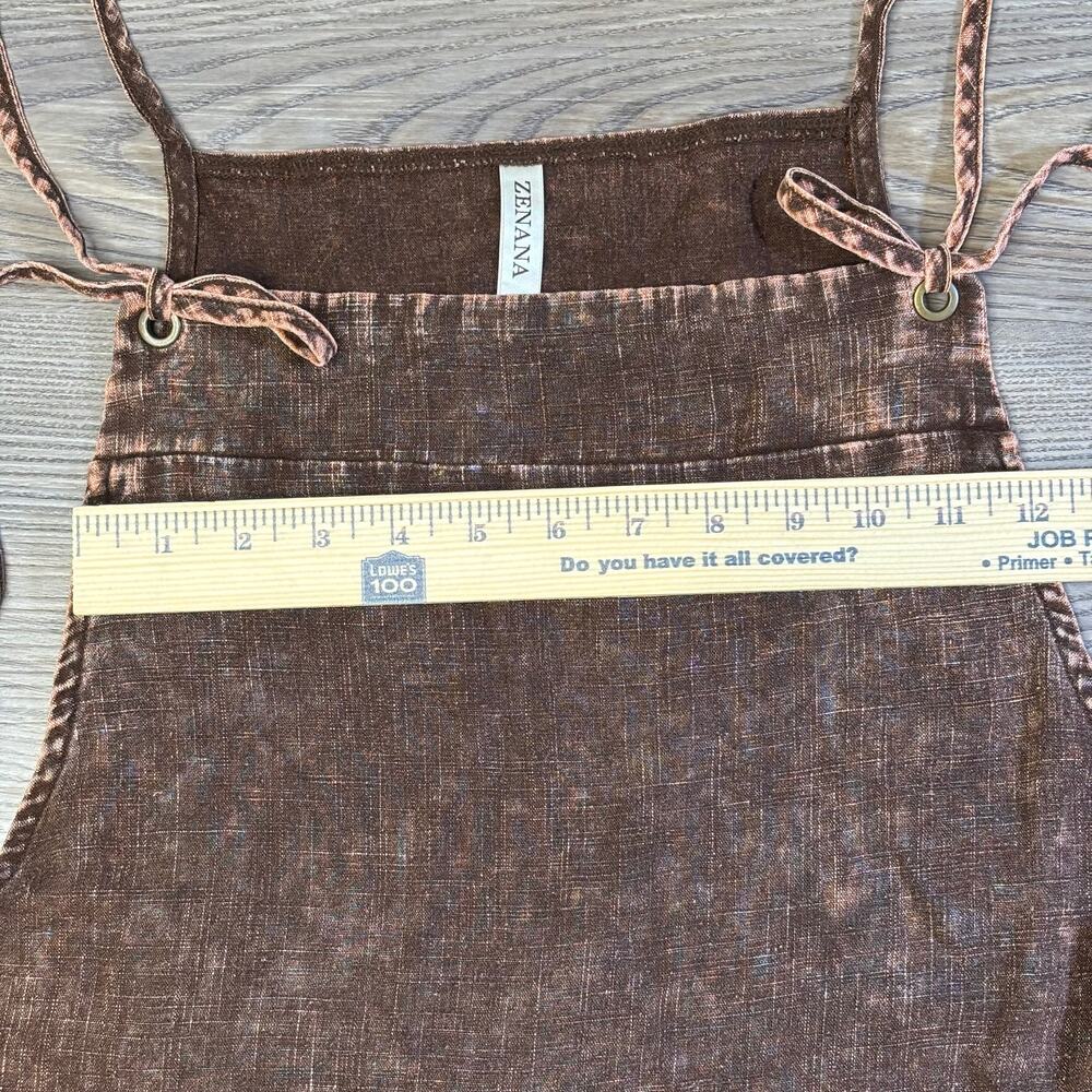 Washed Linen Knot Strap Romper Large Zenana Boho Cottagecore - Picture 6 of 9